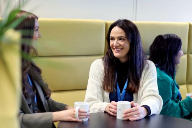 Two colleagues talking