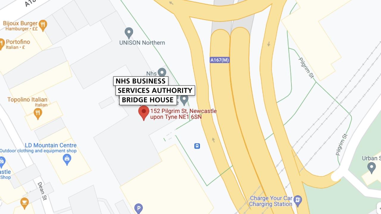 Map marking Newcastle NSA BSA location