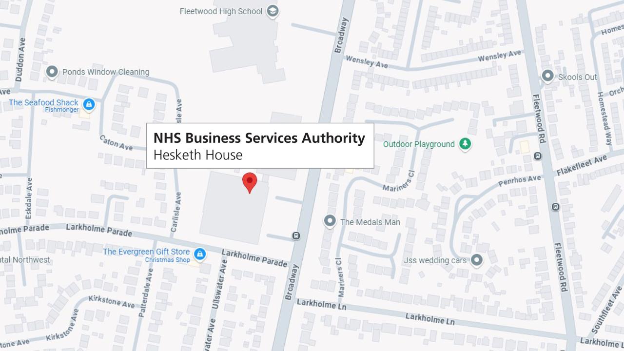 Map of NHS Business Services Authority, Hesketh House